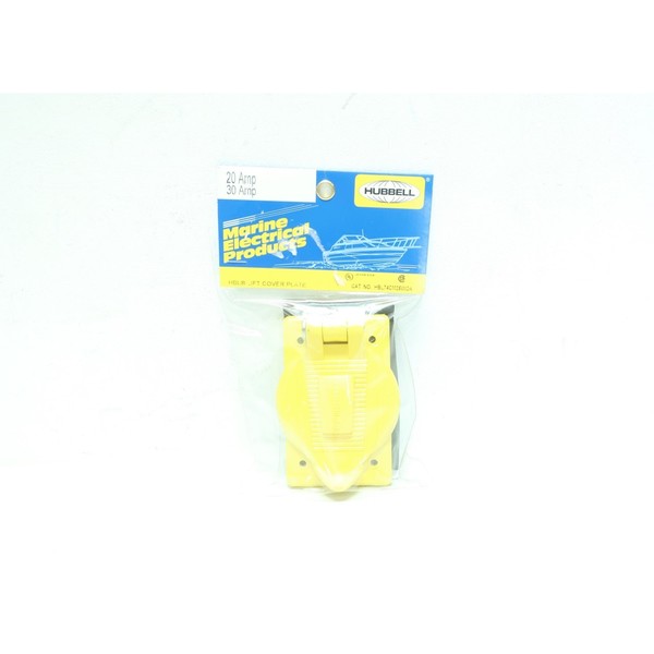 Hubbell Wallplates and Boxes, Weatherproof Covers, 1-Gang, 1) 1.60" Opening, Standard Size, Yellow Polycarbonate HBL74CM25WOA